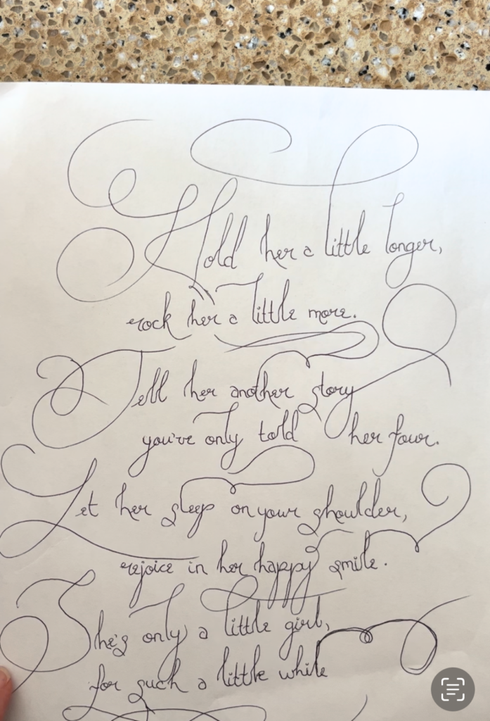 A poem written in calligraphy on paper
