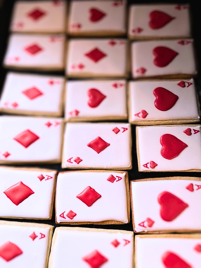 Playing card custom sugar cookies