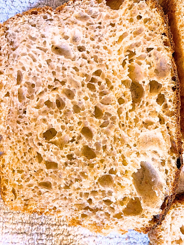 Sourdough bread slice.
