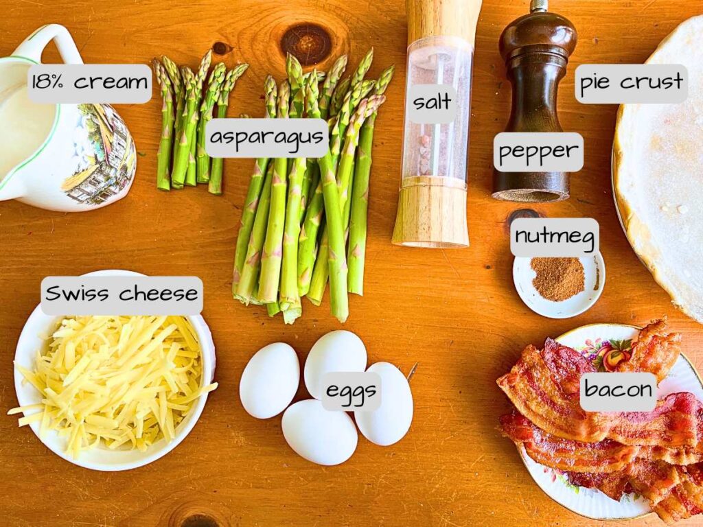 A table full of labeled ingredients.