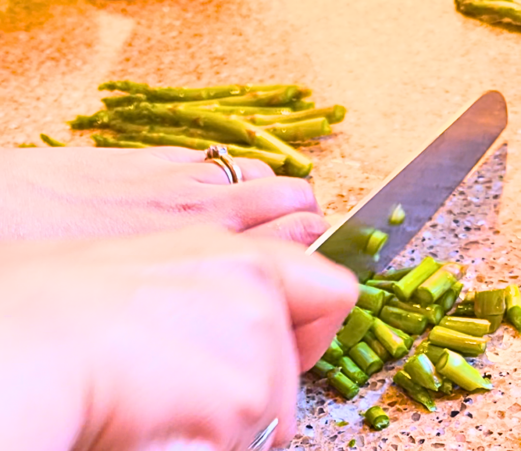 cutting asparagus