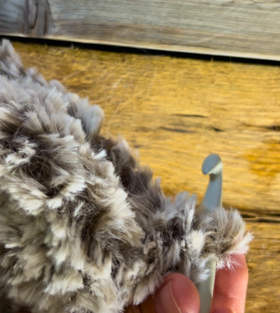 crocheting with faux fur yarn