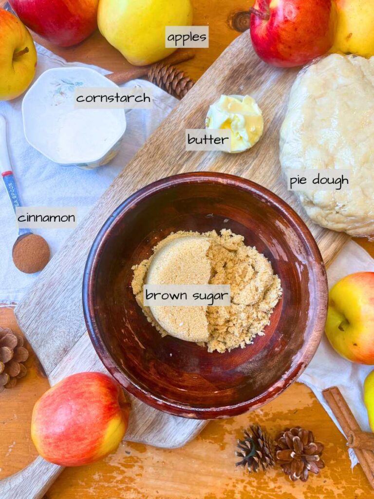A table full of labeled ingredients.