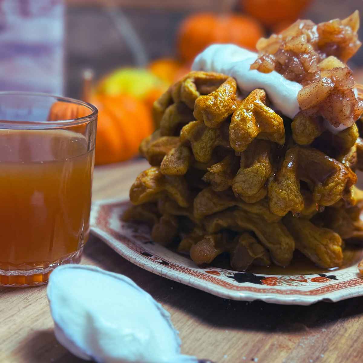 Soft and Fluffy Homemade Pumpkin Waffles