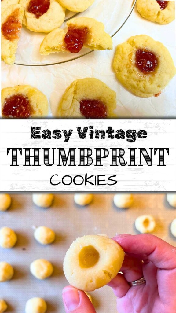 A pinterest pin for thumbprint cookies