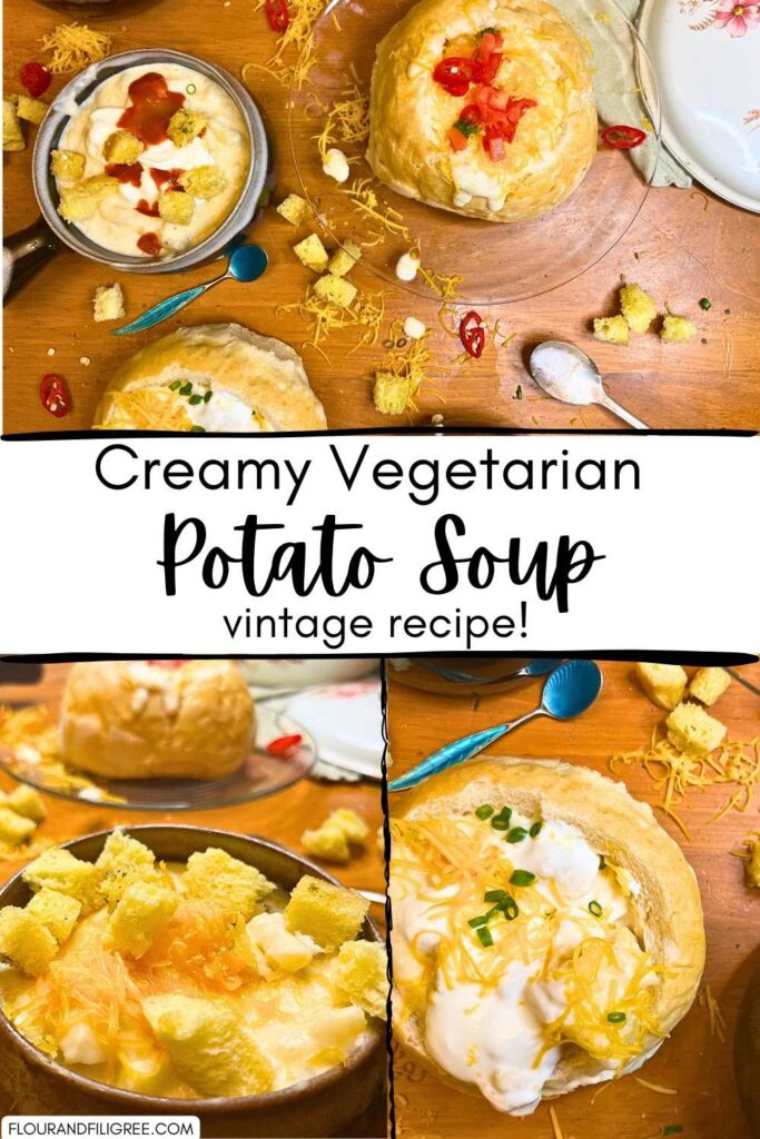 Pinterest pin for potato soup.