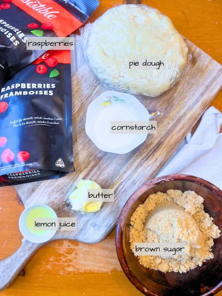 A table full of labeled ingredients.