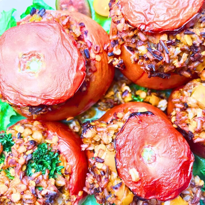 Tomatoes stuffed with rice.