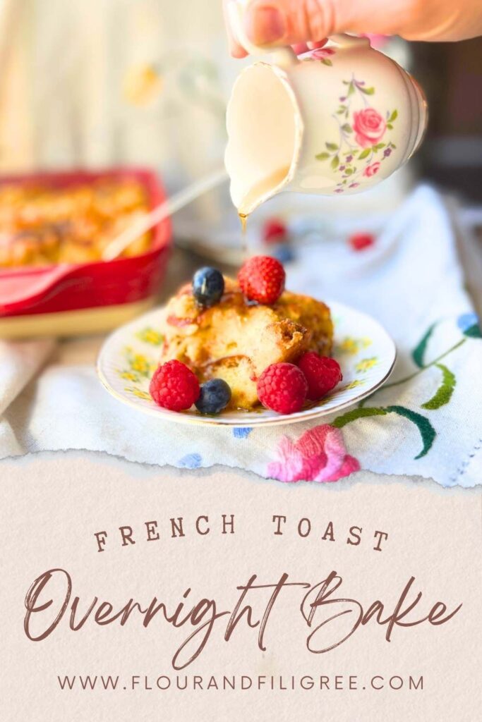 A pinterest pin for a French toast bake