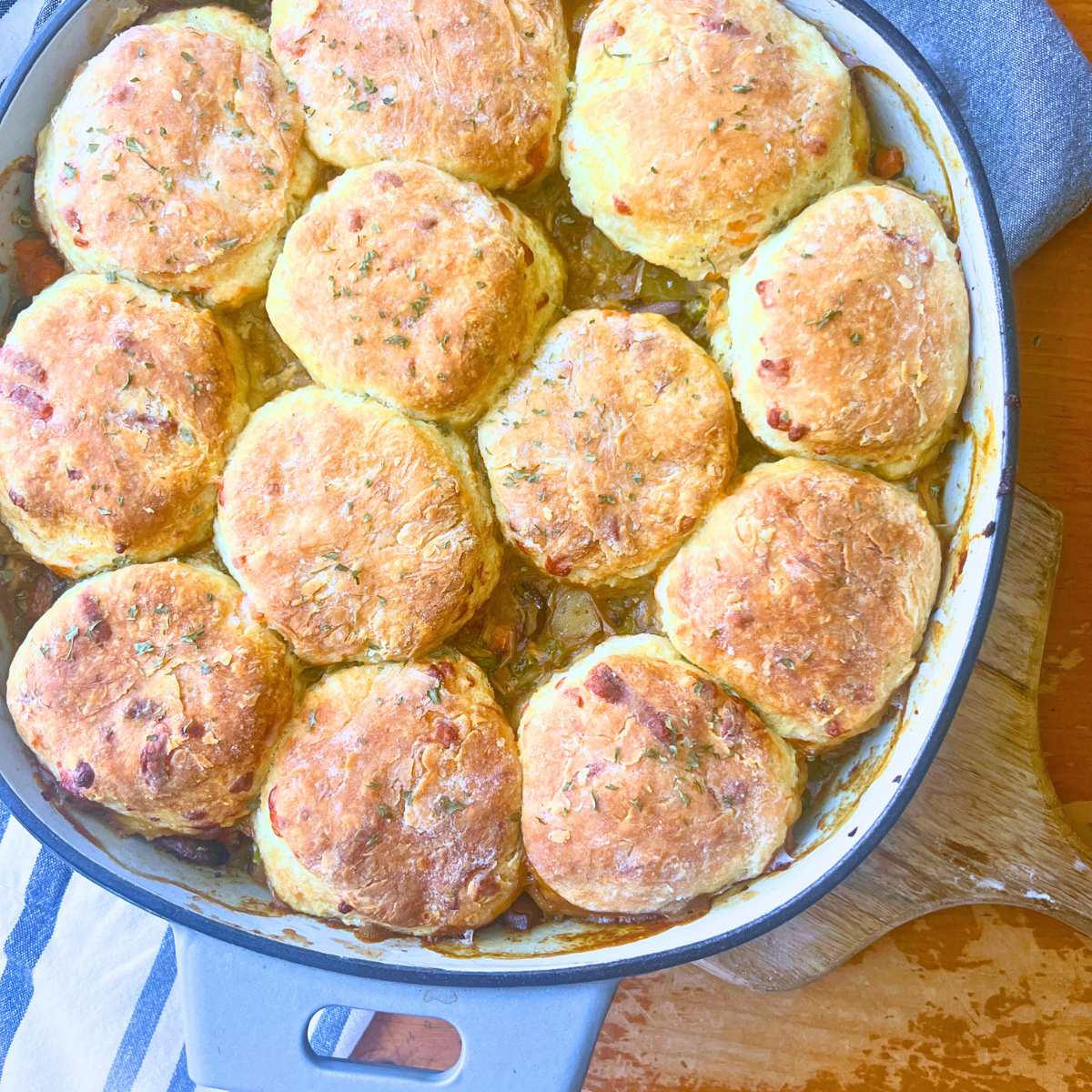 How to Make Chicken Pot Pie with Fluffy Biscuit Topping || Cozy Dinner Idea