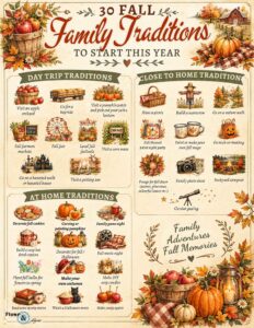 A fall themed activity list with graphics.
