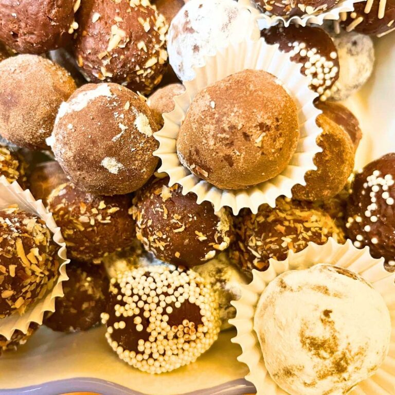 Homemade Chocolate Truffles made with sweetened condensed milk - Flour ...