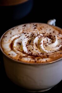 A mug of hot chocolate.