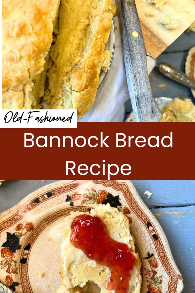 A pinterest pin for old-fashioned bannock bread.