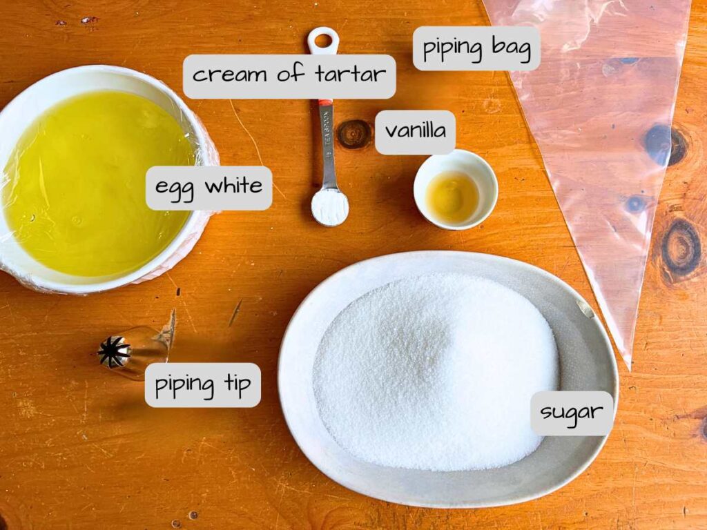 A table full of ingredients. They are labeled.