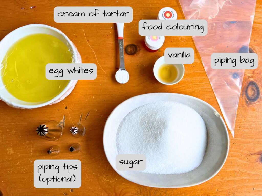 A table full of ingredients. They are labeled.