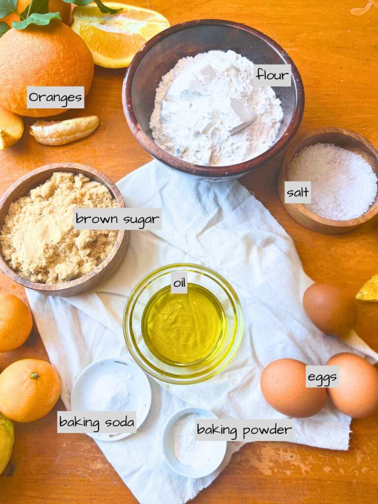 A table full of labeled ingredients.
