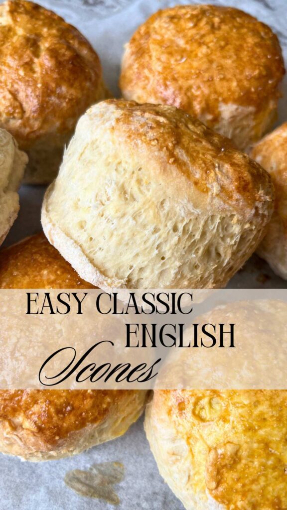 A Pinterest pin for classic English scones.