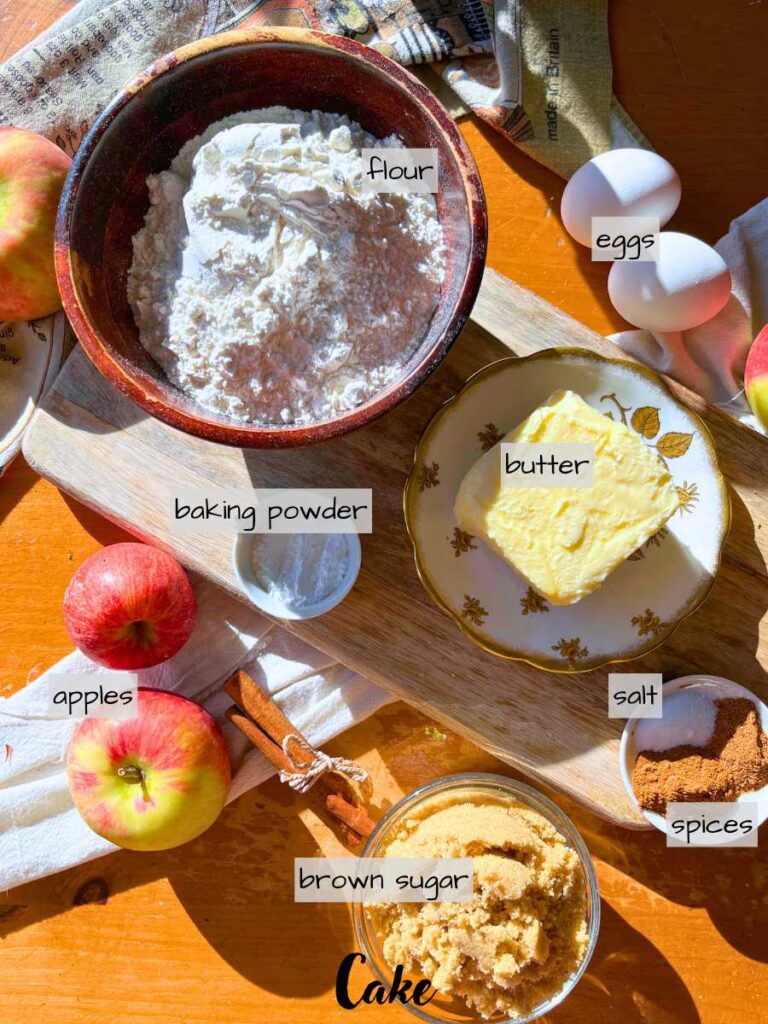 A table full of labeled ingredients.