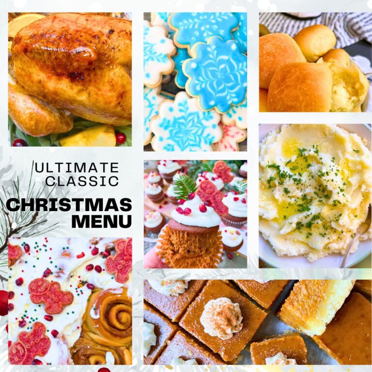 A collection of Christmas themed recipes. It states "Ultimate Classic Christmas Menu"