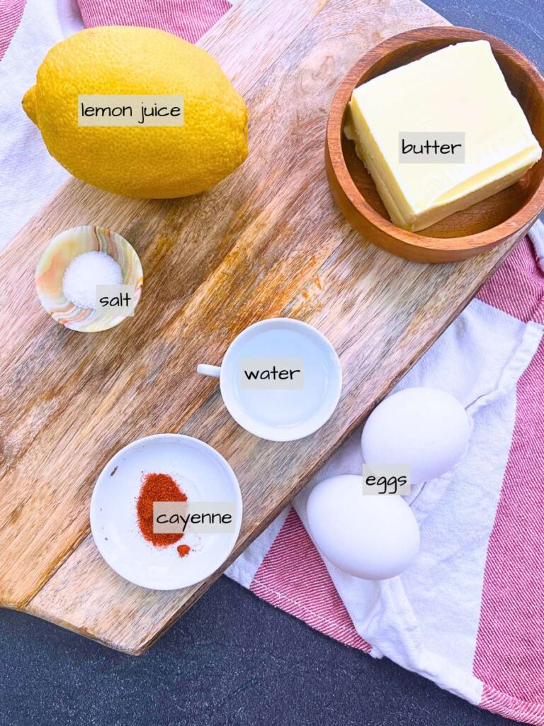 A table full of labeled ingredients.