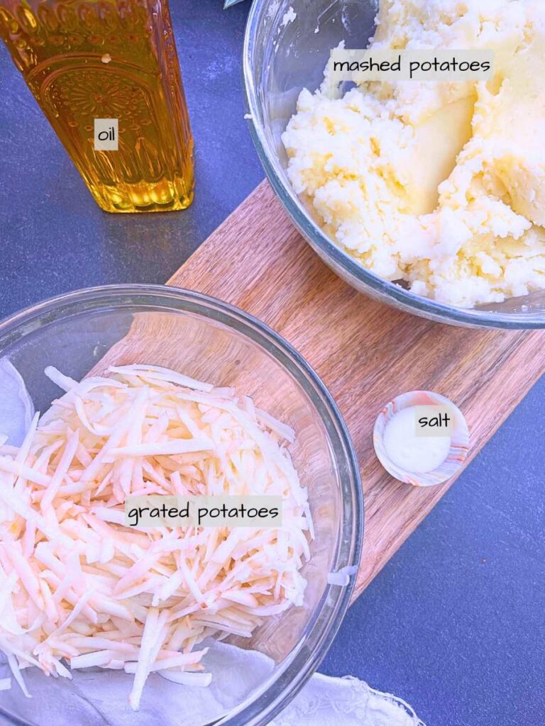 A table full of labeled ingredients.