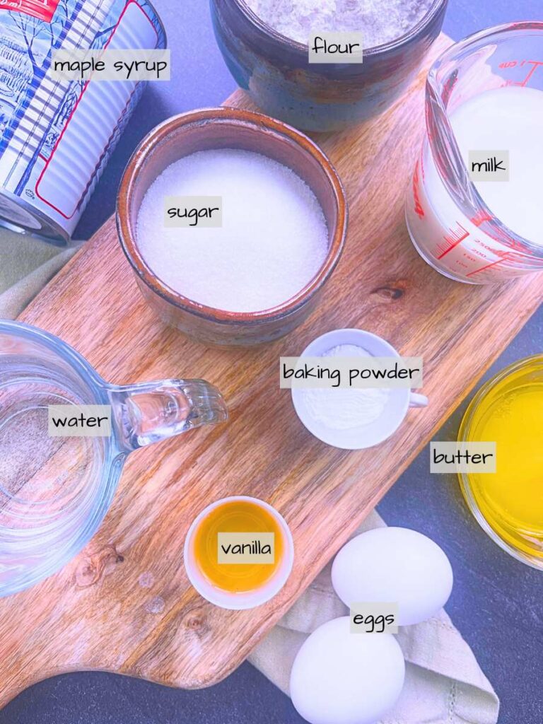 A table full of labeled ingredients.