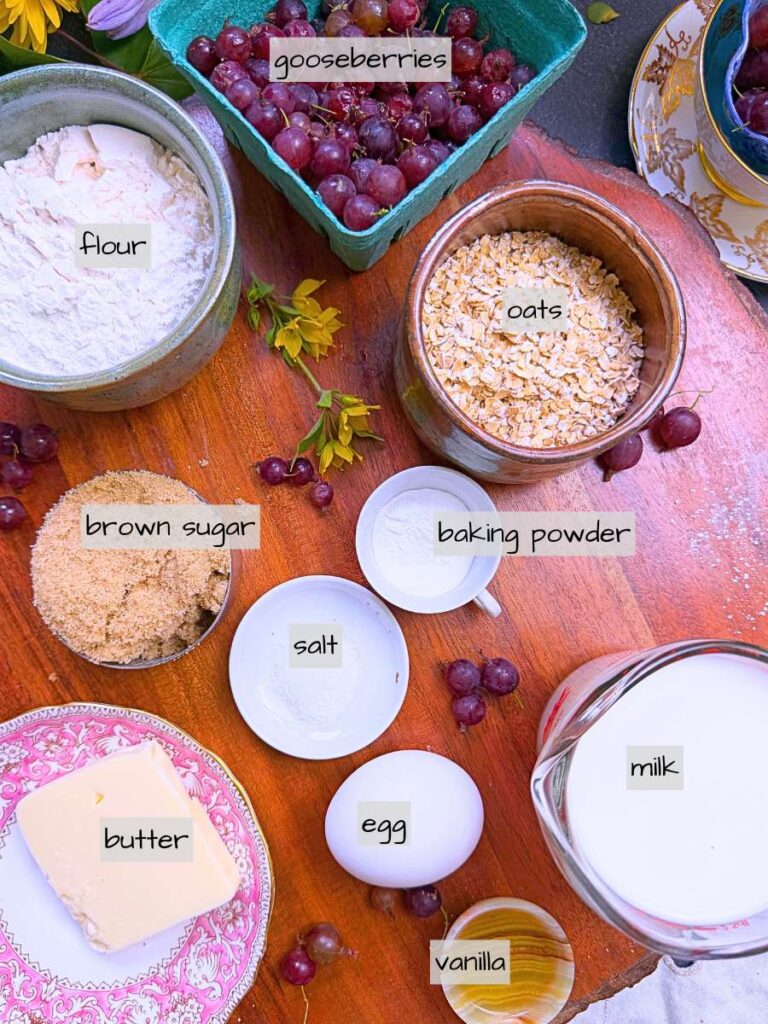 A table full of labeled ingredients.