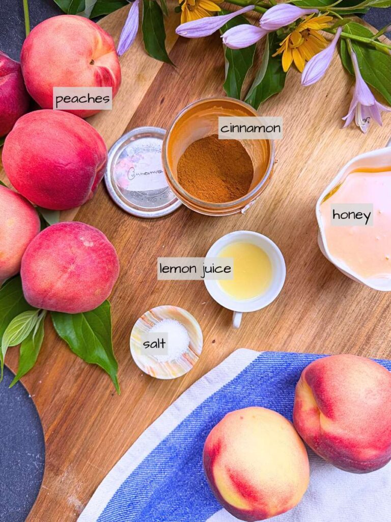 A table full of labeled ingredients.