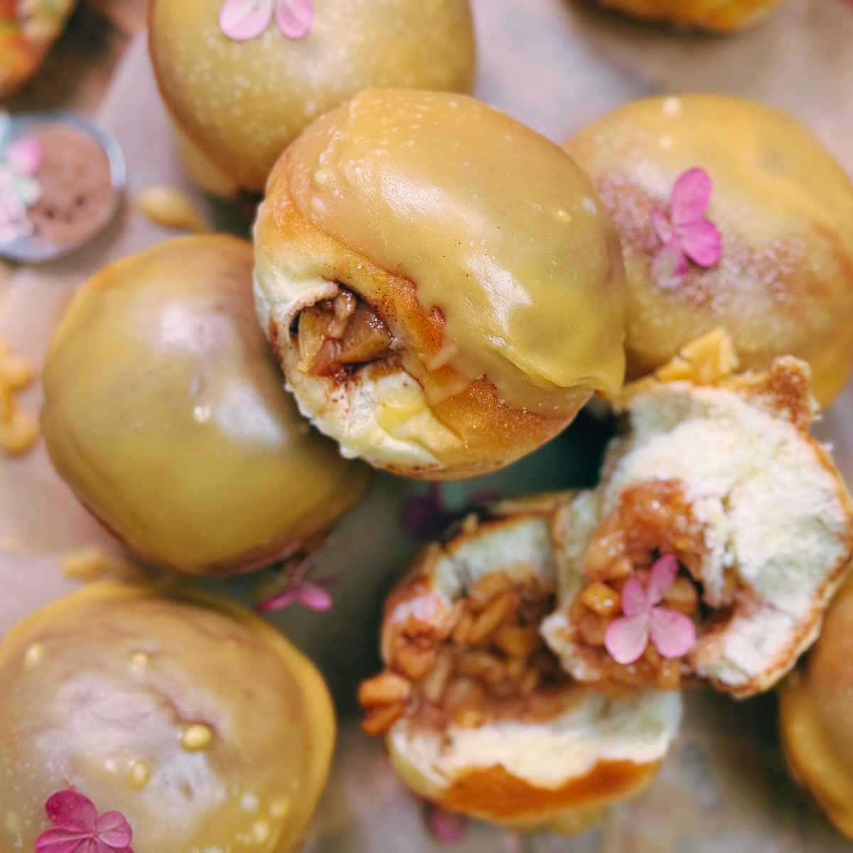 Homemade Filled Apple Cinnamon Doughnuts, Baked Not Fried!
