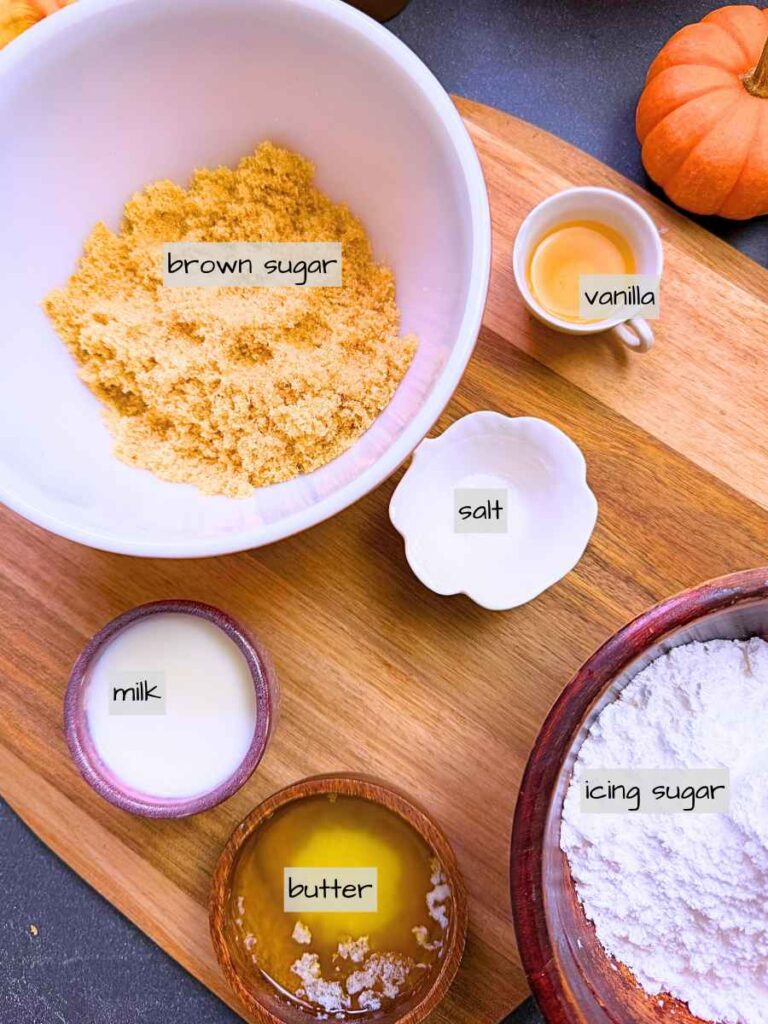 A table of labeled ingredients.