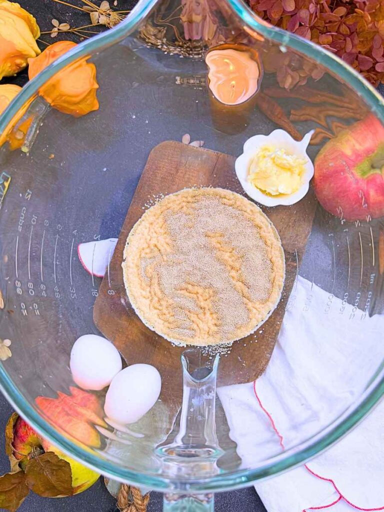 A large bowl with yeast.