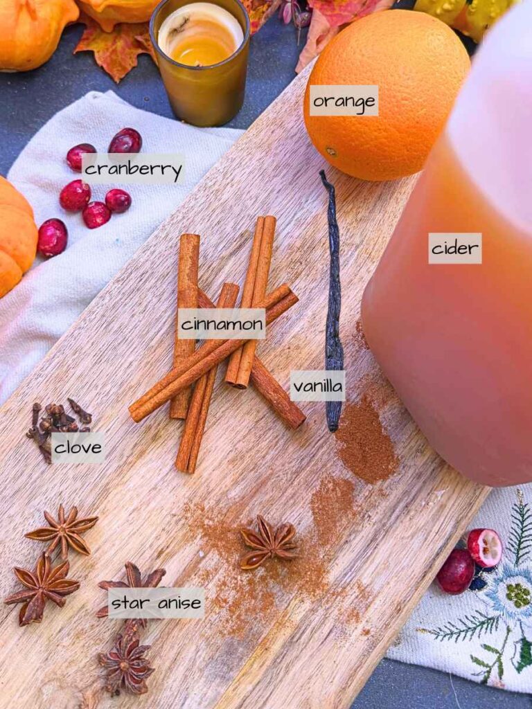 A table full of labeled ingredients.